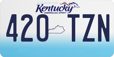 KY license plate 420TZN