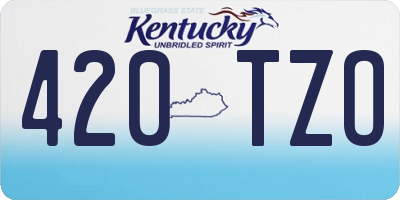 KY license plate 420TZO