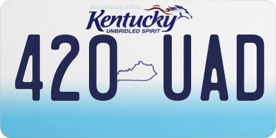 KY license plate 420UAD
