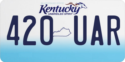 KY license plate 420UAR