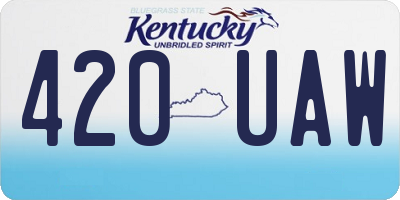 KY license plate 420UAW