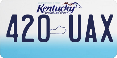 KY license plate 420UAX
