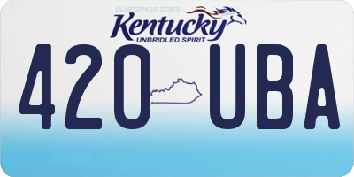 KY license plate 420UBA