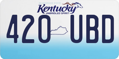 KY license plate 420UBD