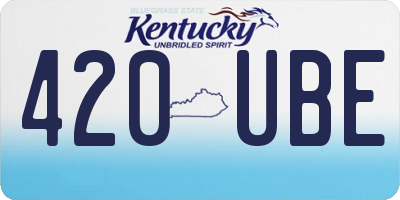 KY license plate 420UBE