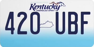KY license plate 420UBF