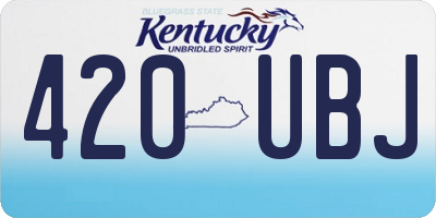 KY license plate 420UBJ