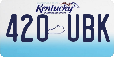 KY license plate 420UBK