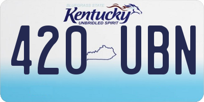 KY license plate 420UBN