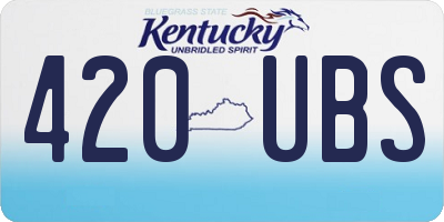 KY license plate 420UBS