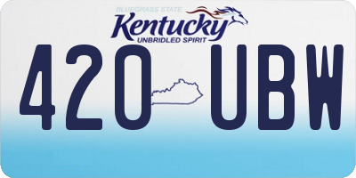 KY license plate 420UBW