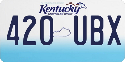 KY license plate 420UBX