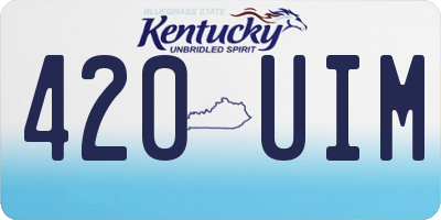 KY license plate 420UIM