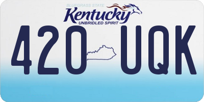 KY license plate 420UQK