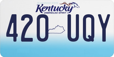 KY license plate 420UQY