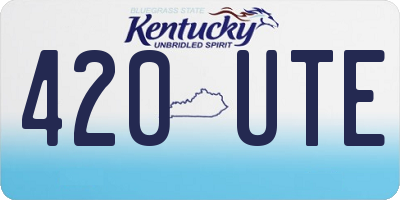 KY license plate 420UTE