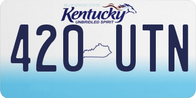 KY license plate 420UTN