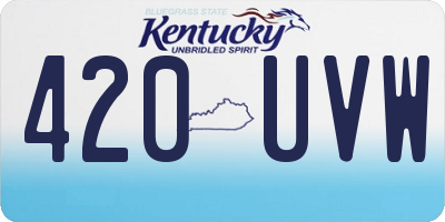 KY license plate 420UVW