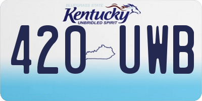 KY license plate 420UWB