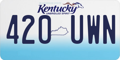 KY license plate 420UWN