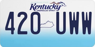 KY license plate 420UWW
