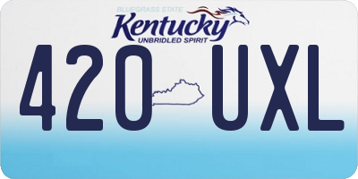 KY license plate 420UXL