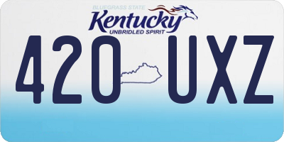 KY license plate 420UXZ