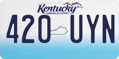 KY license plate 420UYN