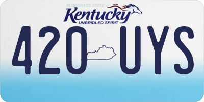 KY license plate 420UYS