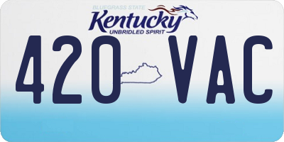 KY license plate 420VAC