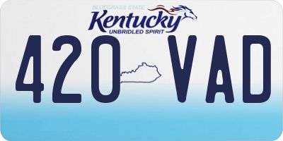 KY license plate 420VAD