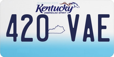 KY license plate 420VAE