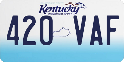 KY license plate 420VAF