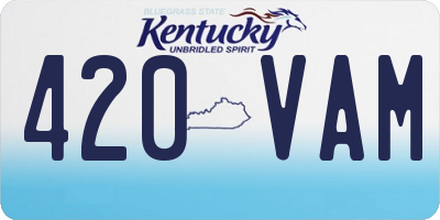 KY license plate 420VAM