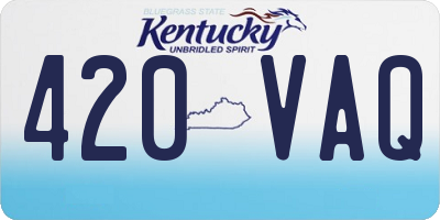 KY license plate 420VAQ