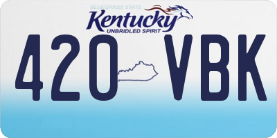 KY license plate 420VBK