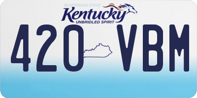 KY license plate 420VBM