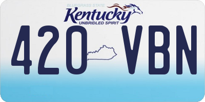 KY license plate 420VBN