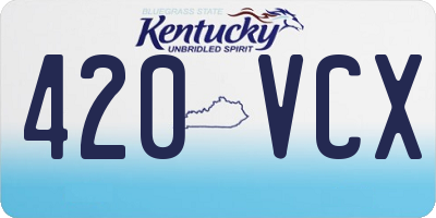KY license plate 420VCX