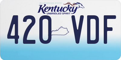 KY license plate 420VDF