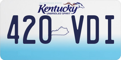 KY license plate 420VDI