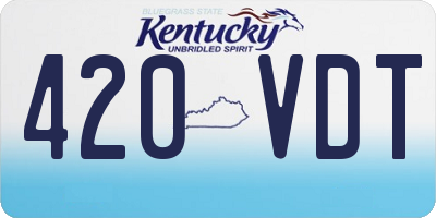 KY license plate 420VDT