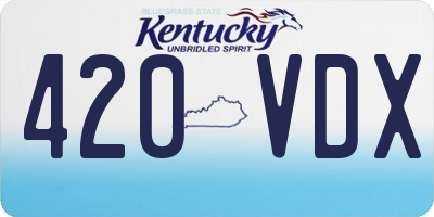 KY license plate 420VDX
