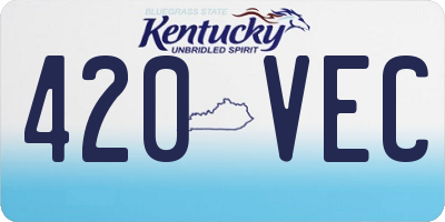 KY license plate 420VEC