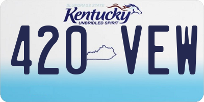 KY license plate 420VEW