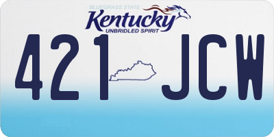 KY license plate 421JCW