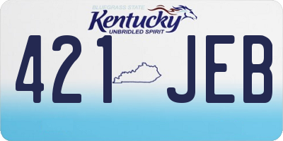KY license plate 421JEB