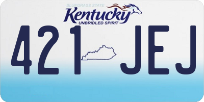 KY license plate 421JEJ
