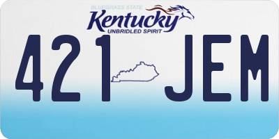 KY license plate 421JEM