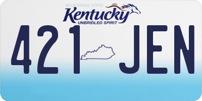 KY license plate 421JEN